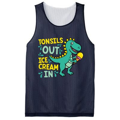 Tonsils Out Ice Cream In Dino Tonsillectomy Tonsil Removal Mesh Reversible Basketball Jersey Tank