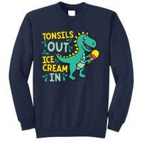 Tonsils Out Ice Cream In Dino Tonsillectomy Tonsil Removal Tall Sweatshirt