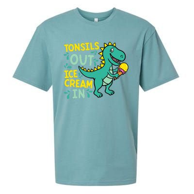 Tonsils Out Ice Cream In Dino Tonsillectomy Tonsil Removal Sueded Cloud Jersey T-Shirt