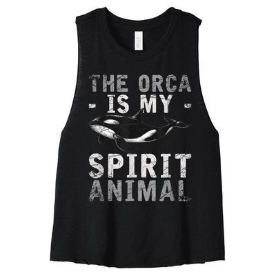 The Orca Is My Spirit Animal Orca Women's Racerback Cropped Tank