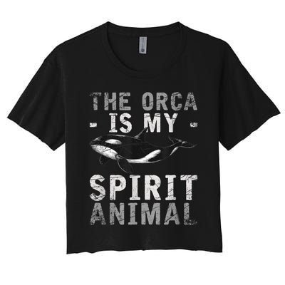 The Orca Is My Spirit Animal Orca Women's Crop Top Tee