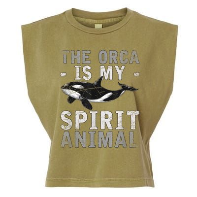 The Orca Is My Spirit Animal Orca Garment-Dyed Women's Muscle Tee