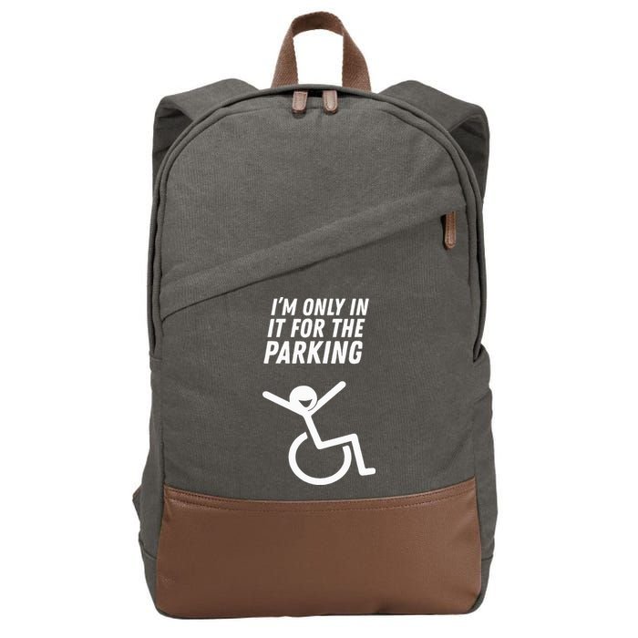 The Original IM Only In It For The Parking Cotton Canvas Backpack