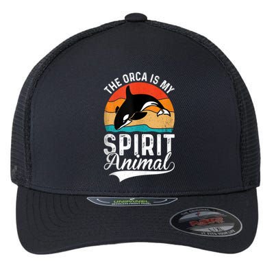 The Orca Is My Spirit Animal Funny Orca Flexfit Unipanel Trucker Cap