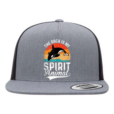 The Orca Is My Spirit Animal Funny Orca Flat Bill Trucker Hat