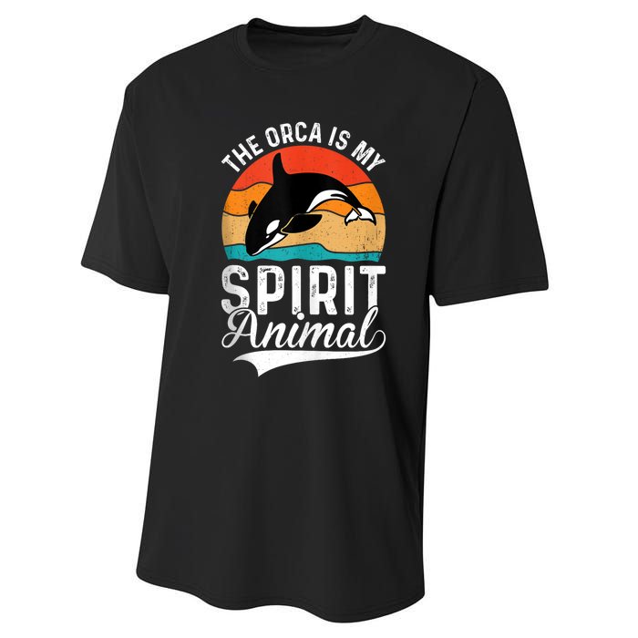 The Orca Is My Spirit Animal Funny Orca Performance Sprint T-Shirt