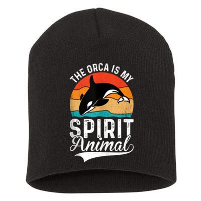 The Orca Is My Spirit Animal Funny Orca Short Acrylic Beanie