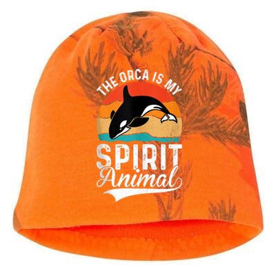 The Orca Is My Spirit Animal Funny Orca Kati - Camo Knit Beanie