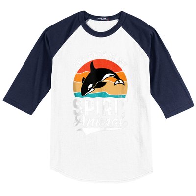 The Orca Is My Spirit Animal Funny Orca Baseball Sleeve Shirt