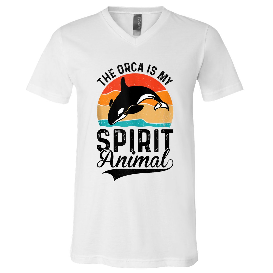 The Orca Is My Spirit Animal Funny Orca V-Neck T-Shirt
