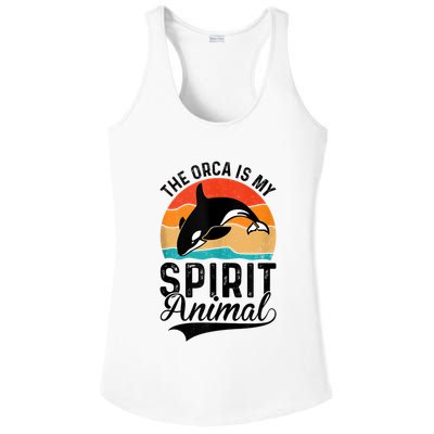 The Orca Is My Spirit Animal Funny Orca Ladies PosiCharge Competitor Racerback Tank