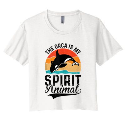 The Orca Is My Spirit Animal Funny Orca Crop Top
