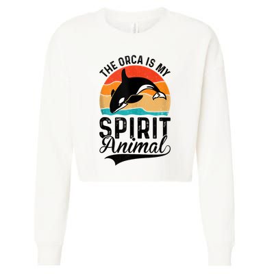 The Orca Is My Spirit Animal Funny Orca Cropped Pullover Crew