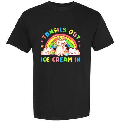 Tonsil Out Ice Cream In Tonsil Removal Surgery Recovery Garment-Dyed Heavyweight T-Shirt