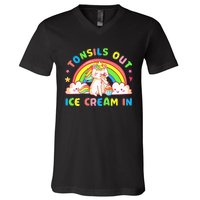 Tonsil Out Ice Cream In Tonsil Removal Surgery Recovery V-Neck T-Shirt