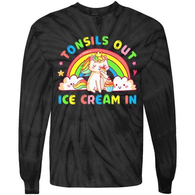 Tonsil Out Ice Cream In Tonsil Removal Surgery Recovery Tie-Dye Long Sleeve Shirt