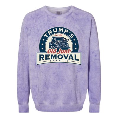 TrumpS Old Junk Removal Service Est 2024 Anti Biden Colorblast Crewneck Sweatshirt