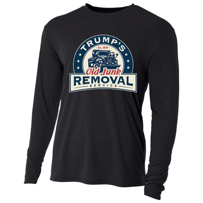 TrumpS Old Junk Removal Service Est 2024 Anti Biden Cooling Performance Long Sleeve Crew