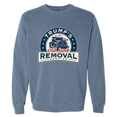 TrumpS Old Junk Removal Service Est 2024 Anti Biden Garment-Dyed Sweatshirt