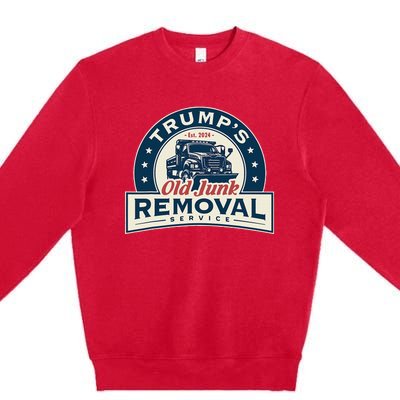 TrumpS Old Junk Removal Service Est 2024 Anti Biden Premium Crewneck Sweatshirt