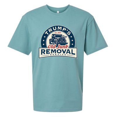 TrumpS Old Junk Removal Service Est 2024 Anti Biden Sueded Cloud Jersey T-Shirt