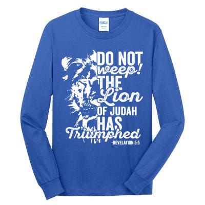 Tribe Of Judah Christian Lion Gift Revelation Bible Verse Tall Long Sleeve T-Shirt