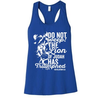 Tribe Of Judah Christian Lion Gift Revelation Bible Verse Women's Racerback Tank