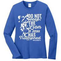 Tribe Of Judah Christian Lion Gift Revelation Bible Verse Ladies Long Sleeve Shirt