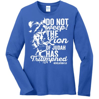 Tribe Of Judah Christian Lion Gift Revelation Bible Verse Ladies Long Sleeve Shirt