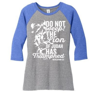 Tribe Of Judah Christian Lion Gift Revelation Bible Verse Women's Tri-Blend 3/4-Sleeve Raglan Shirt