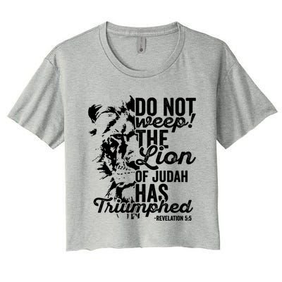 Tribe Of Judah Christian Lion Gift Revelation Bible Verse Women's Crop Top Tee