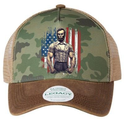 Th Of July Patriotic Funny Abraham Lincoln Graphic July 4th Legacy Tie Dye Trucker Hat