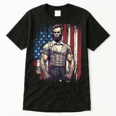 Th Of July Patriotic Funny Abraham Lincoln Graphic July 4th Tall T-Shirt