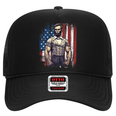 Th Of July Patriotic Funny Abraham Lincoln Graphic July 4th Trucker Hat