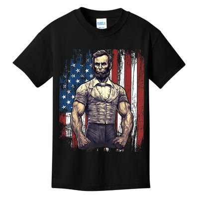 Th Of July Patriotic Funny Abraham Lincoln Graphic July 4th Kids T-Shirt