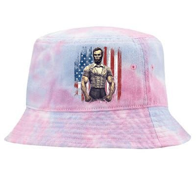 Th Of July Patriotic Funny Abraham Lincoln Graphic July 4th Tie-Dyed Bucket Hat