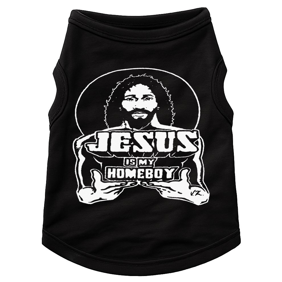 The Original Jesus Is My Homeboy Black Doggie Tank