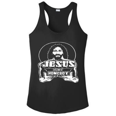 The Original Jesus Is My Homeboy Black Ladies PosiCharge Competitor Racerback Tank