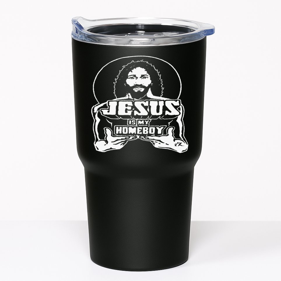 The Original Jesus Is My Homeboy Black Tumbler