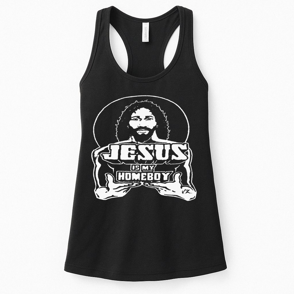 The Original Jesus Is My Homeboy Black Womens Tank Top