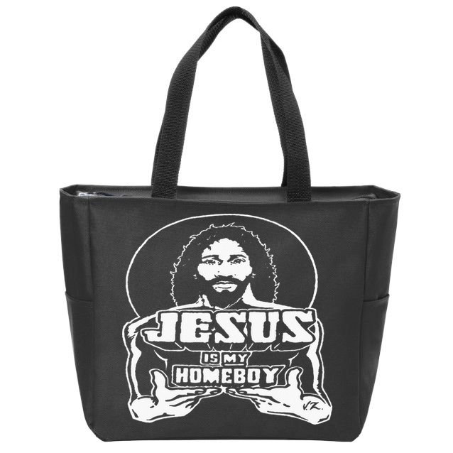 The Original Jesus Is My Homeboy Black Zip Tote Bag