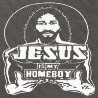 The Original Jesus Is My Homeboy Black Cotton Canvas Backpack