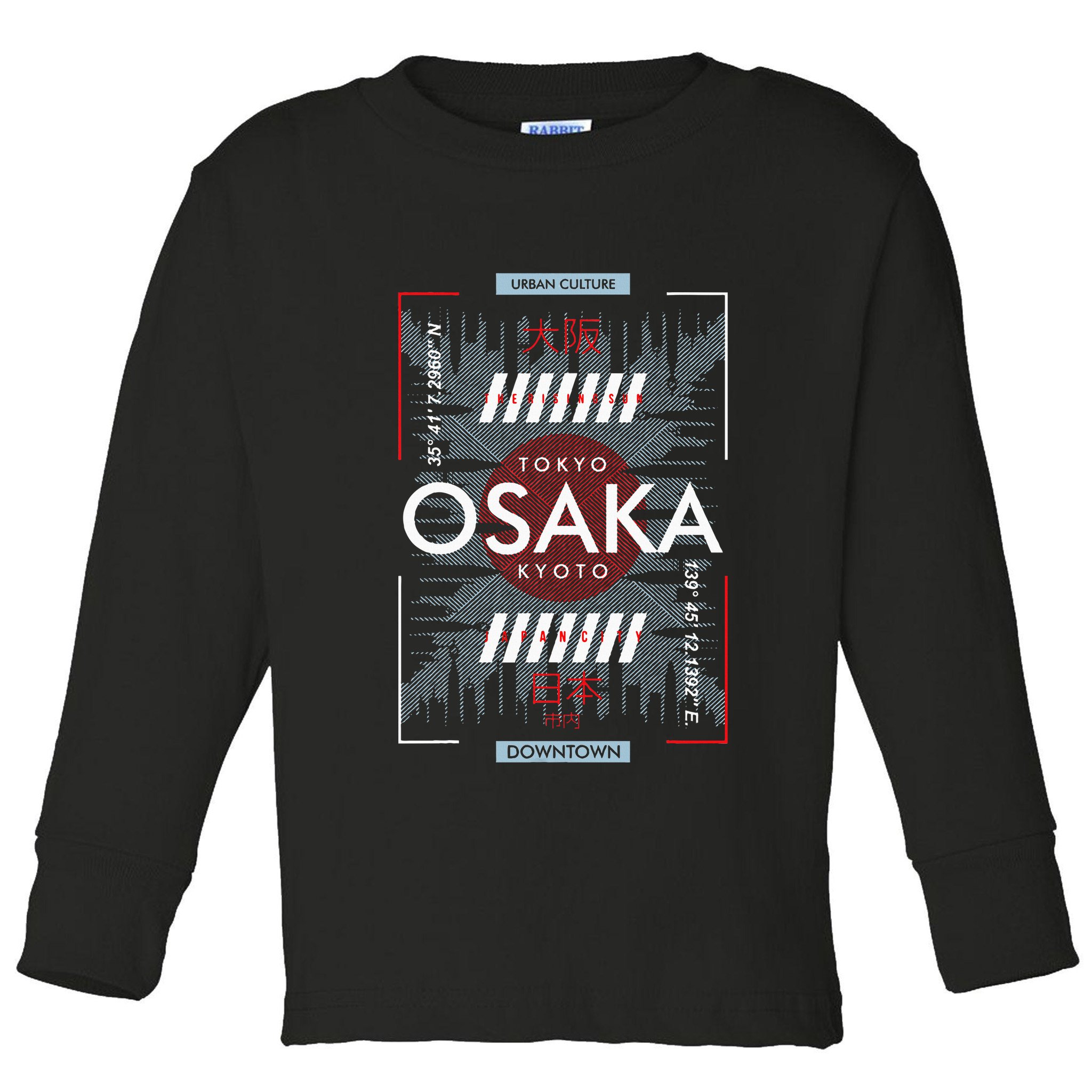 Tokyo Osaka Kyoto Toddler Long Sleeve Shirt
