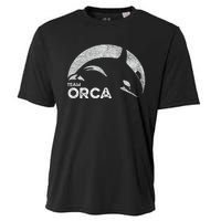 Team Orca Killer Whale Distressed Design Cooling Performance Crew T-Shirt