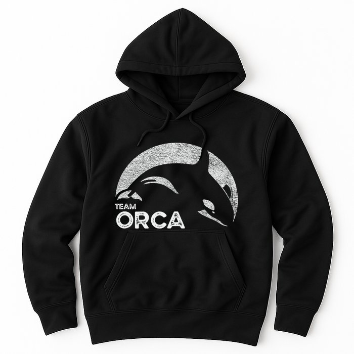 Team Orca Killer Whale Distressed Design Hoodie