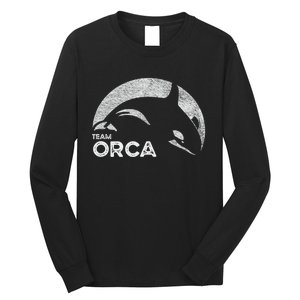 Team Orca Killer Whale Distressed Design Long Sleeve Shirt