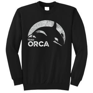 Team Orca Killer Whale Distressed Design Sweatshirt