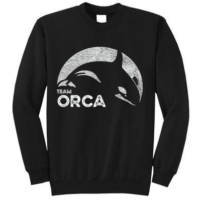 Team Orca Killer Whale Distressed Design Sweatshirt