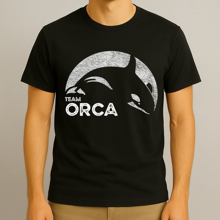 Team Orca Killer Whale Distressed Design T-Shirt
