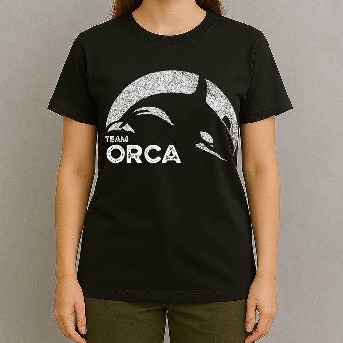 Team Orca Killer Whale Distressed Design T-Shirt